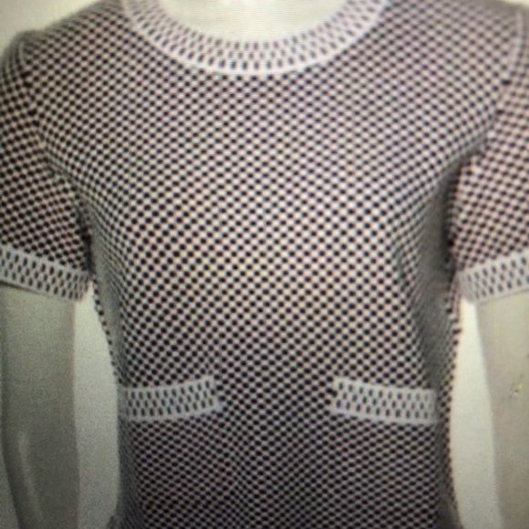 CHANEL Knit Short Sleeve Top, Medium, Size 38, Color: red, black, white - Picture 5 of 6